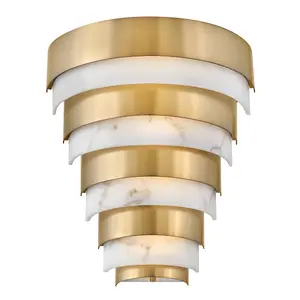 Luminosa Hinkley Echelon Integrated LED Flush Wall Lamp Heritage Brass, 3000K