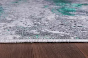 Onyx Modern Grunge Sprayed Abstract Area Rugs Aqua 200x290 cm