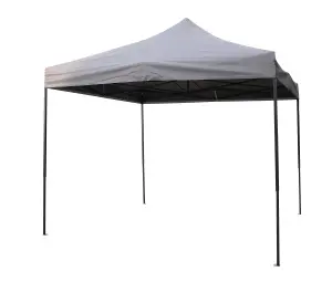 All Seasons Gazebos 3x3 Fully Waterproof Pop up Gazebo With Accessories Metallic Grey