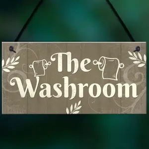 Red Ocean The Washroom Shabby Chic Novelty Bathroom Toilet Signs And Plaques Sign For Door Bathroom Decor