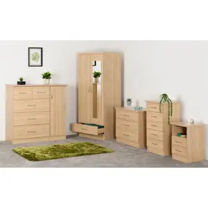 Cascio 2 Drawer Bedside Table Sonoma Oak Effect