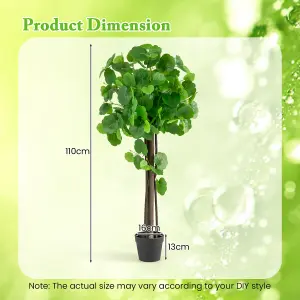 Costway Artificial Crabapple Tree Fake Plant in Pot Indoor Potted Floor Plant Decor