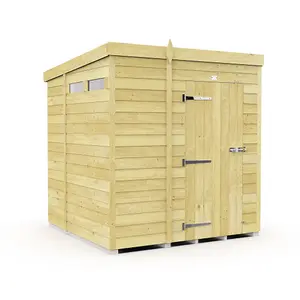 DIY Sheds 6x7 Pent Security Shed - Single Door