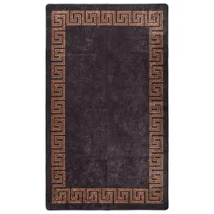 Berkfield Rug Washable 120x180 cm Black and Gold Anti Slip