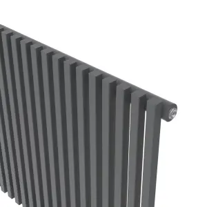 Thorpe Anthracite Horizontal Designer Radiator, (W)1200mm x (H)600mm