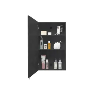 Croydex Dawley Matt Black Wall-mounted Single Bathroom Cabinet (H) 670mm (W) 400mm