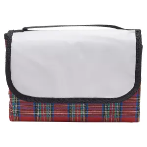 Red Portable Scottish Plaid Picnic Blanket