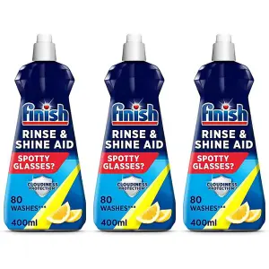 Finish Rinse Aid Shine Plus Dry Lemon, 400 ml (Pack of 3)