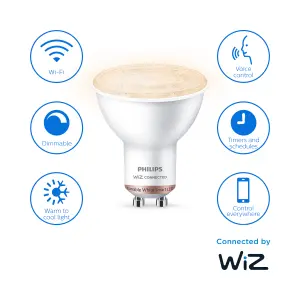 Philips WiZ GU10 50W LED Cool white & warm white Reflector Dimmable Light bulb