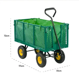 KCT Extra Large 4 Wheel Garden Trailer Heavy Duty Trolley