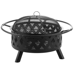 Beliani Charcoal Fire Pit Black MAYON