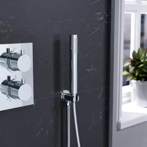 Nes Home 2 Dial 2 Way Round Concealed Thermostatic Shower Mixer,Head,Handset set