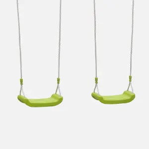 sweeek. 4-piece swing set with 2 swings tandem swing and glider swing Meltemi Green 362x166x223 cm