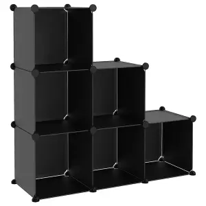 Berkfield Storage Cube Organiser with 6 Cubes Black PP