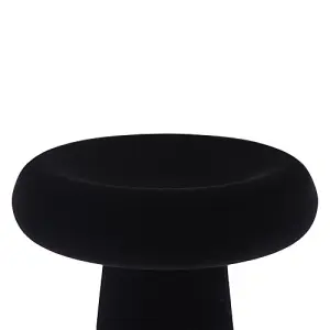 Designer Soft Black Felt Rechargeable Lamp with Donut Shade 3-Way Touch Dimmable