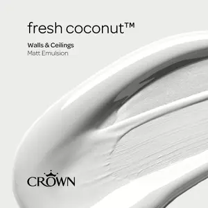 Crown Walls & Ceilings Matt Emulsion Paint Fresh Coconut - 2.5L