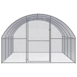 Outdoor Chicken Coop 3x4x2 m Galvanised Steel