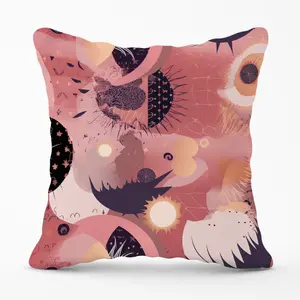 Abstract Red Pink Pattern Cushions 60cm x 60cm