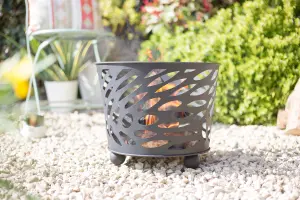 La Hacienda Nami Steel Firebasket - Outdoor Heating -  L 39 cm x W 39 cm x H 32 cm