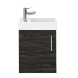 Vault 400mm Single Bathroom Vanity with Integrated Vitreous China Basin Charcoal Black