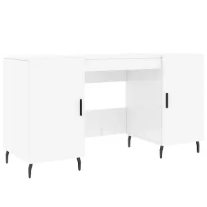 Berkfield Desk High Gloss White 140x50x75 cm Engineered Wood