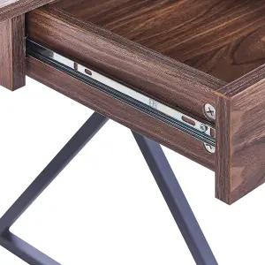 Home Office Desk with Storage Dark Wood NOXON