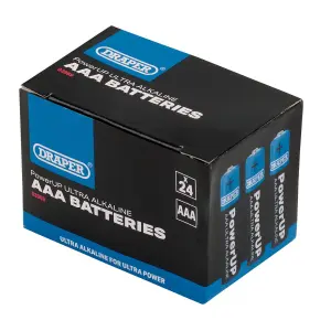 Draper PowerUP Ultra Alkaline AAA Batteries (Pack of 24) 03969