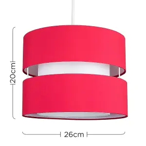 ValueLights Sophia Modern 2 Tier Red Cylinder Ceiling Pendant Light Shade