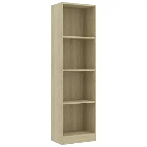 Berkfield 4-Tier Book Cabinet Sonoma Oak 40x24x142 cm Engineered Wood