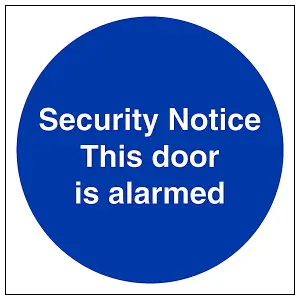 This Door Is Alarmed Security Sign - Rigid Plastic - 150x150mm (x3)