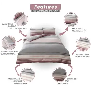 Edelsten Cotton Blend Duvet Cover Set with Pillowcases Blush Pink / Kingsize Duvet Cover + 2 Standard Pillowcase