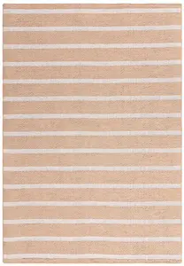 Global Beige Cream Stripe Cotton Jute Rug Rug 160x230cm for the