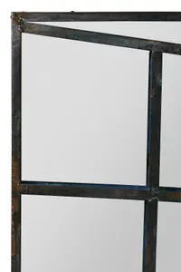 MirrorOutlet The Kirkby Rustic Metal Rectangle Shaped Decorative Window Effect Wall Mirror 100CM X 73CM