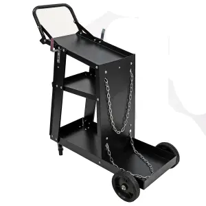 3 Tier Welding Cart Trolley Chains Plasma Cutter Mig Arc Tig Welder 80kg Storage