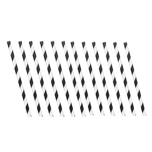 Amscan Paper Contrast Striped Disposable Straws (Pack of 10) White/Black (One Size)