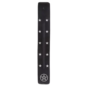 Something Different Wood Pentagram Incense Ash Catcher Black/Silver (One Size)