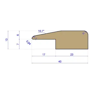 L-Section - Solid Oak Threshold - Lacquered - 7mm - 2.44m Length