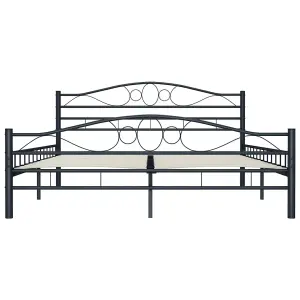 Berkfield Bed Frame Black Steel 180x200 cm 6FT Super King