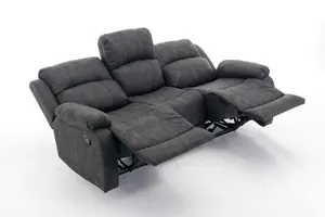 3 Seater Recliner Sofa, Manual Recliner Armchair Sofa 105 to 135 Degrees Recliner Padded Sofa - 3 Seaters