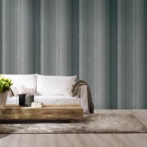 Galerie Loft Black Grey Silver Metallic Multi-Stripe Textured Wallpaper