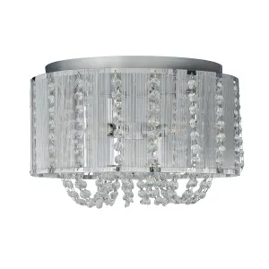 Lighting Collection Providence Chrome & Glass 4Lt Ceiling Flush