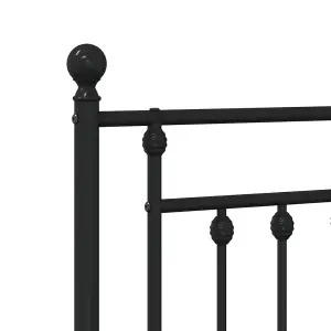 Berkfield Metal Bed Frame with Headboard and Footboard Black 120x200 cm