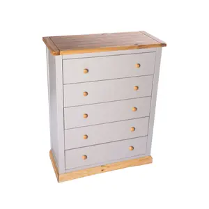 Bomporto 5 Drawer Chest of Drawers Wood Knob