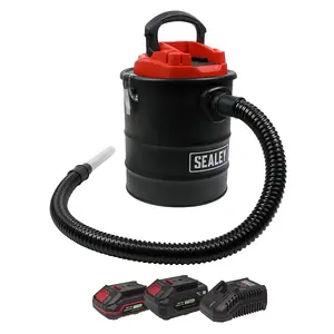 Sealey Handheld Ash Vacuum Cleaner 20V SV20 Series 15L Kit - 2 Batteries CP20VAVKIT