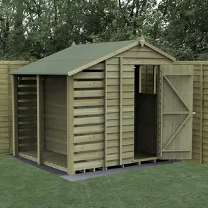 4LIFE Apex Shed 5x7 - Single Door - 2 Windows -  With Lean-To