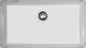 Clearwater Avola Ceramic White Gloss Kitchen Sink Single Bowl Undermount - AVOU700WH + Waste Kit