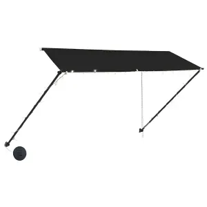 Berkfield Retractable Awning with LED 350x150 cm Anthracite