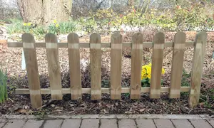 Large Wooden Picket Fence Panels Garden Edging Lawn Border Set of 3