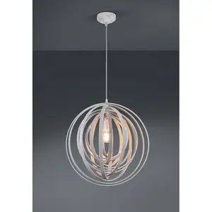 Luminosa Boolan Authentic Spherical Pendant Ceiling Light Wood coloured - UK Stock