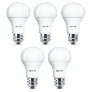 5x Philips LED Frosted E27 75w Warm White Edison Screw Light Bulbs Lamp 1055Lm